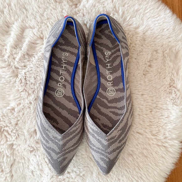 Rothy's Shoes - ROTHY'S Zebra Striped Print The Point Flats Size 8